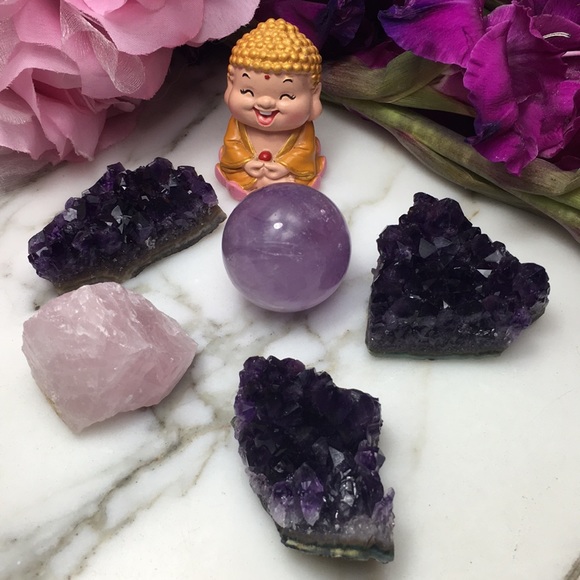 Amethyst Rose Quartz LOVE PEACE Bundle 5 Pieces - Picture 6 of 7